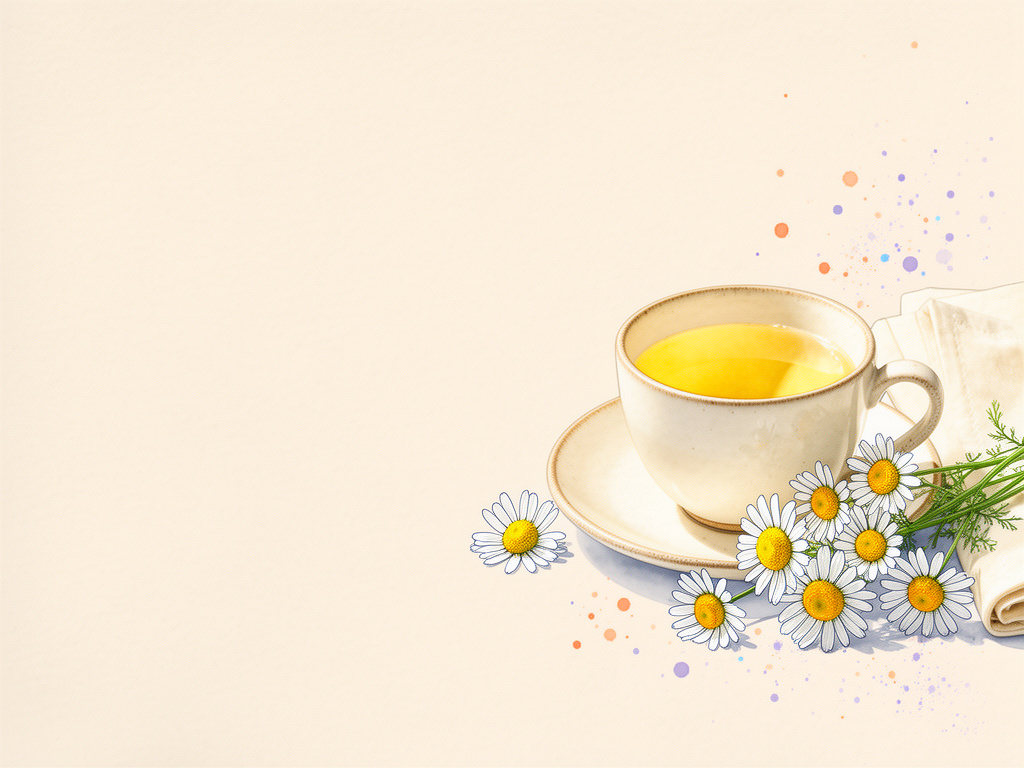 White chamomile flowers with sunny yellow centers.